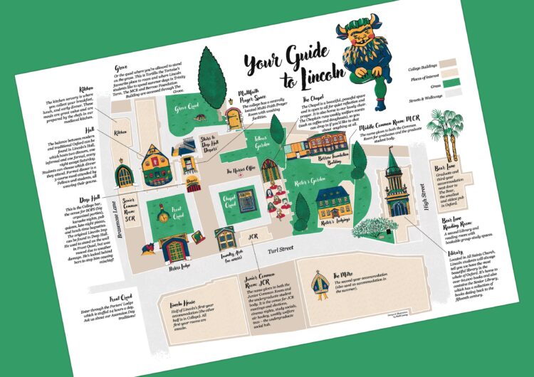Print Campus map for Oxford college illustrated