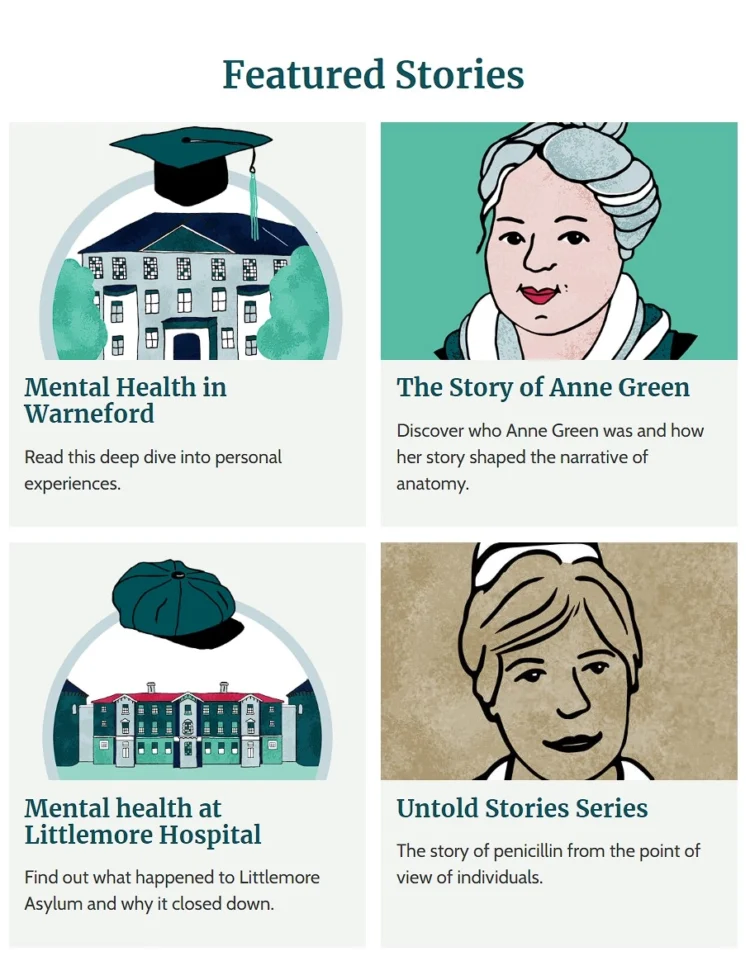 Brand illustration Health Histories features vertical