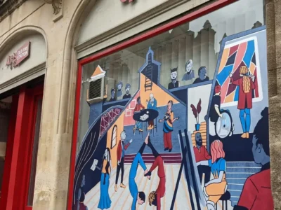 Brand illustrations for Arts at the Old Fire Station Oxford by Kati Lacey brand illustrator for arts centre