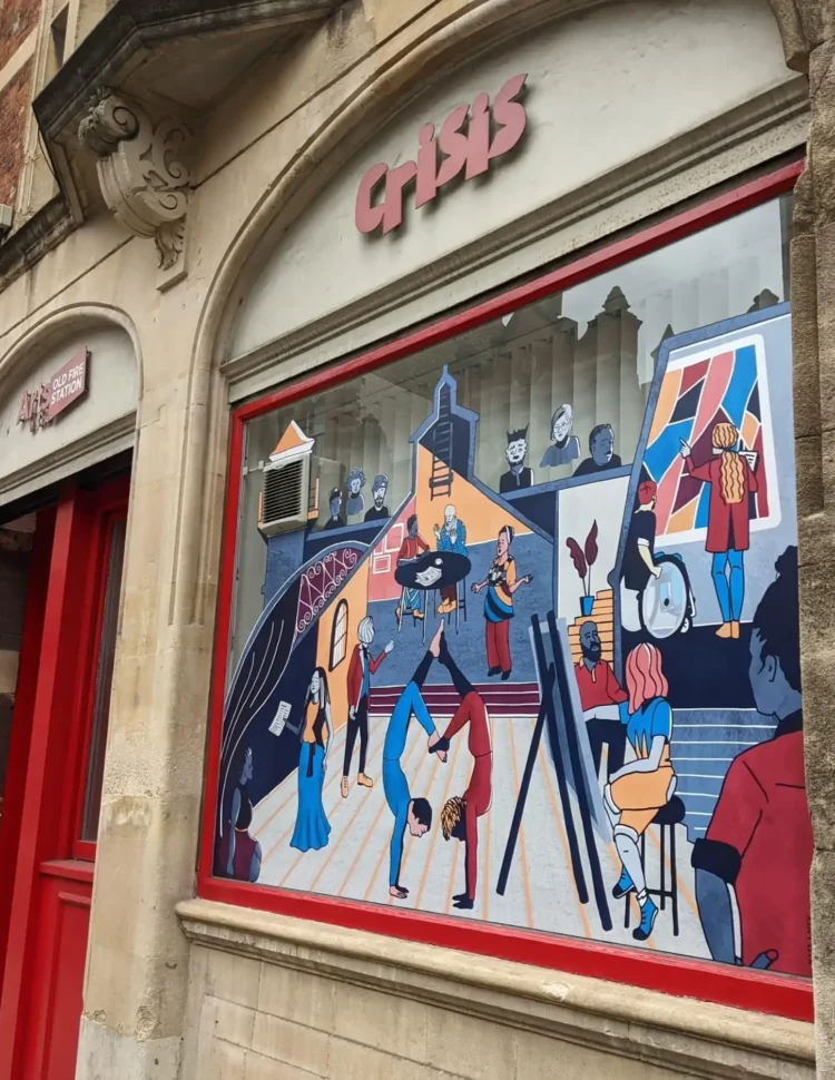 Brand illustrations for Arts at the Old Fire Station Oxford by Kati Lacey brand illustrator for arts centre