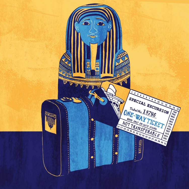 Editorial illustration repatriation One way ticket by Kati Lacey editorial illustrator