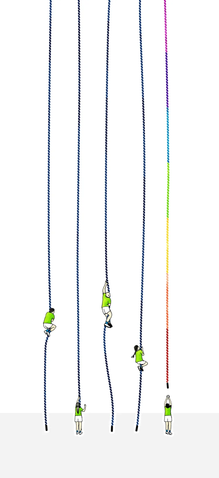 Editorial illustrations for alumni magazine LGBTQ opportunities by Kati Lacey Editorial illustrator