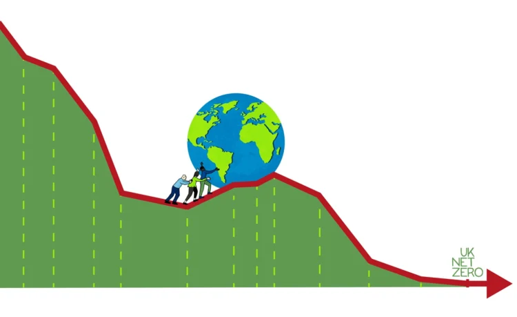 Editorial illustrations for alumni magazine net zero by Kati Lacey Editorial illustrator