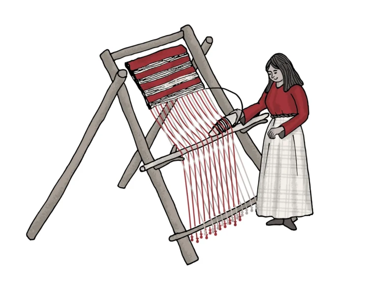 Iron Age Activities Weaving Cherish Project Educational illustrations by Kati Lacey