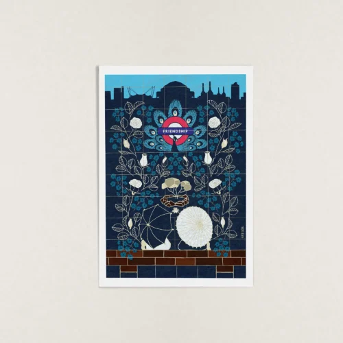 Kyoto garden in Holland Park Unframed Wall Art Print by Kati Lacey Illustration