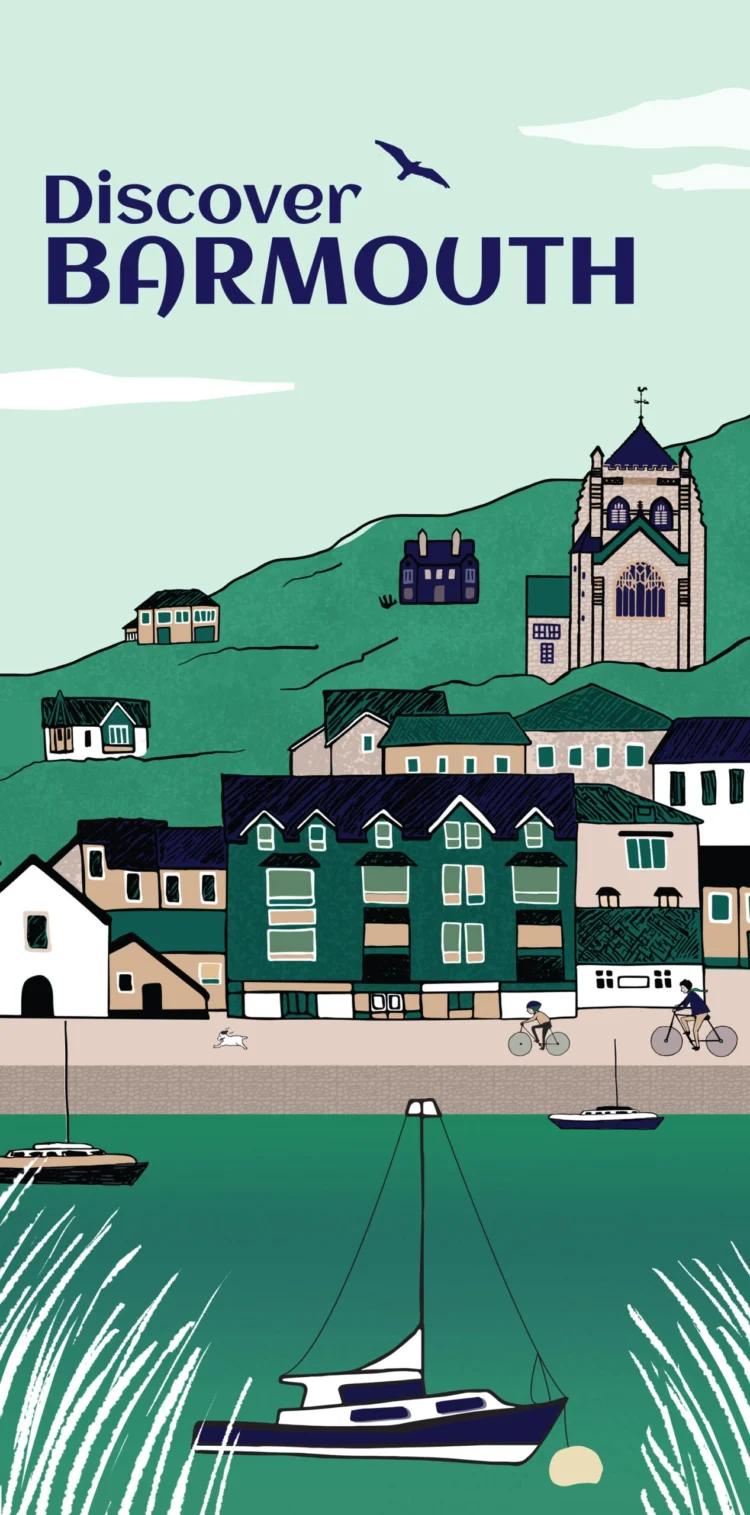 Map illustration cycle route Barmouth bay feature image by Kati Lacey illustrator