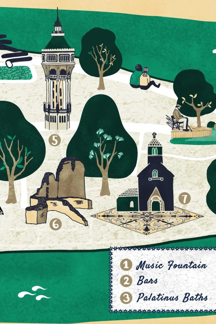 Margaret Island historical map by Kati Lacey Illustrator detail3