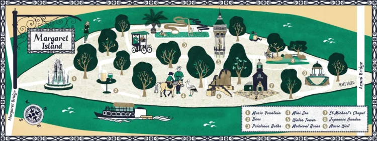 Margaret island map illustration by Kati Lacey