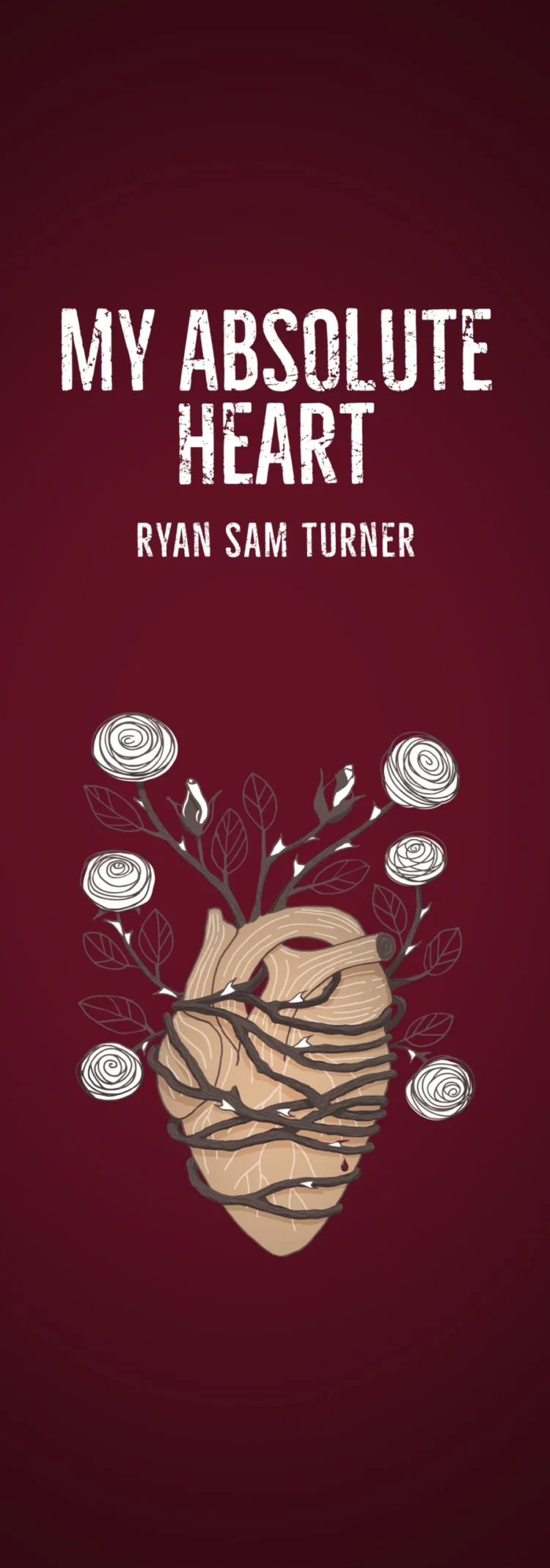 Poetry book cover design for My Absolute Heart by Kati Lacey Cover designer