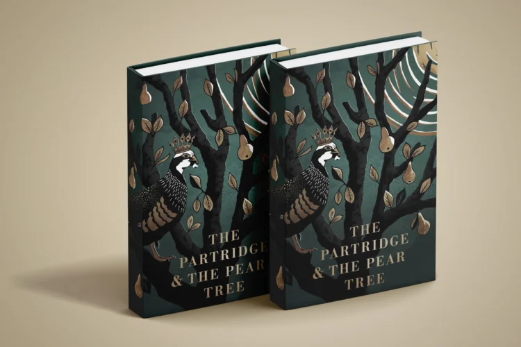 The Partridge in a Pear Tree Book Jacket Design by Kati Lacey Freelance illlustrator