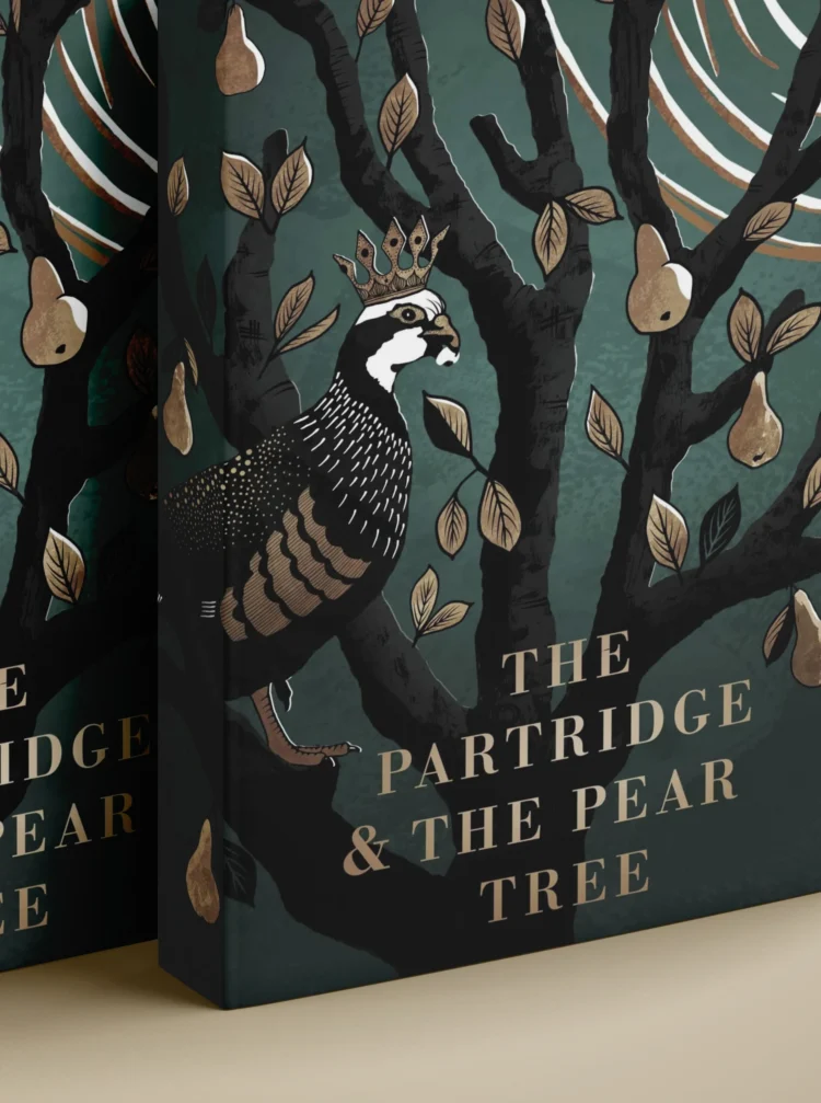 The Partridge in a Pear Tree Book Jacket Design detail by Kati Lacey Freelance illlustrator