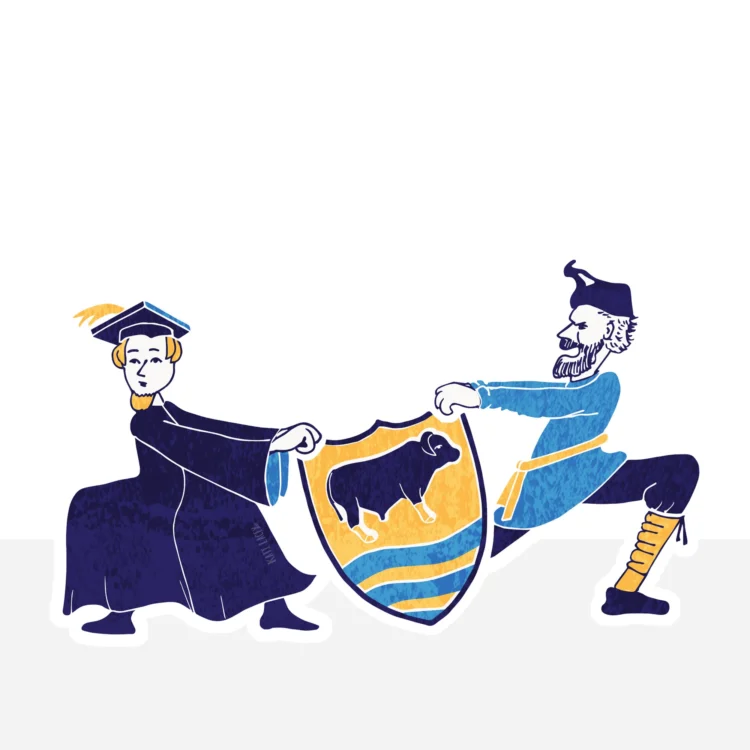 Town and Gown divide by Kati Lacey Freelance Illustrator